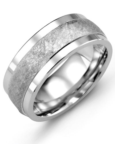 Madani Brush Designed Wedding Ring MKE910BW Men's Wedding band