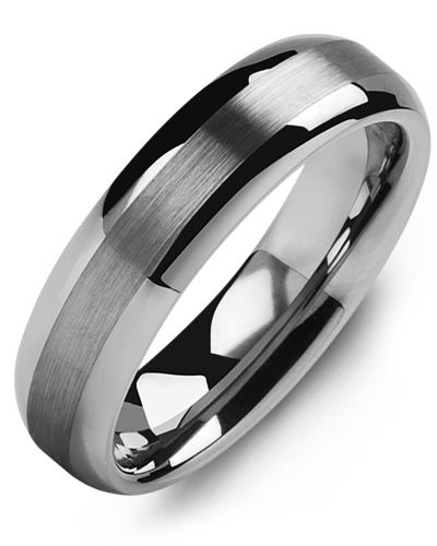 Madani Classic Thin Brushed Tungsten Wedding Ring MGR600TT Men's Wedding band