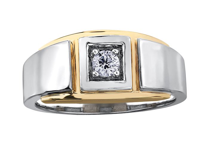 Maple Leaf Diamonds I Am Canadian R6843WY/20-10 Gents Fashion Ring
