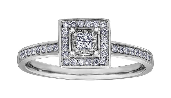 Maple Leaf Diamonds I Am Canadian R30388WG/20-10 Ladies Engagement Ring
